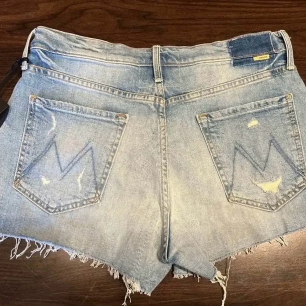 MOTHER Light Blue Button-Fly Denim Shorts - Picture 2 of 3